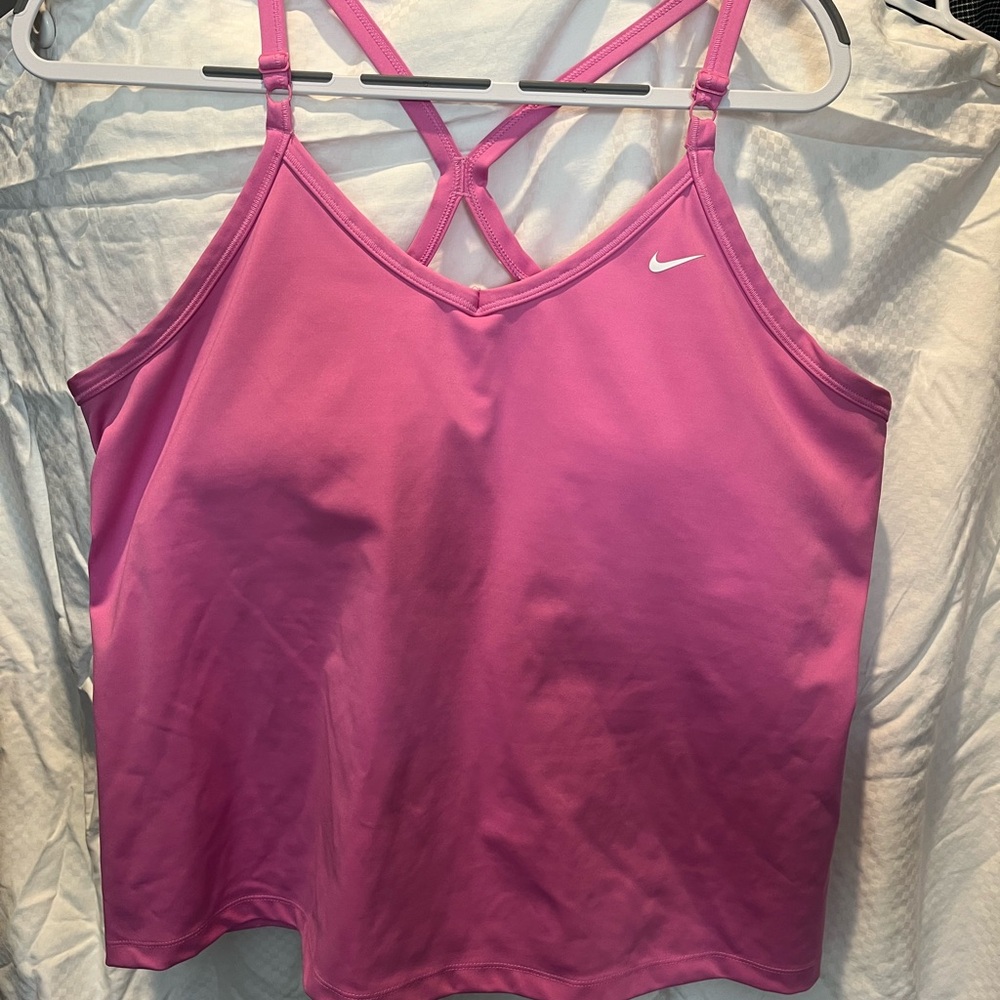 Nike Bright Pink Crossback Performance Tank